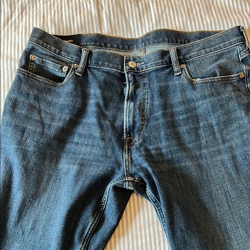 Abercrombie & Fitch Blue Straight Leg Jeans - Picture 3 of 4